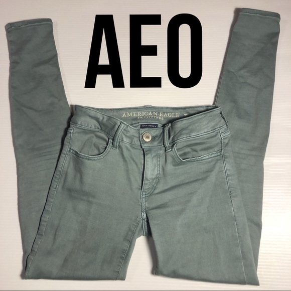 American Eagle Outfitters Denim - American Eagle Super Stretch Jegging Dusty sage 0